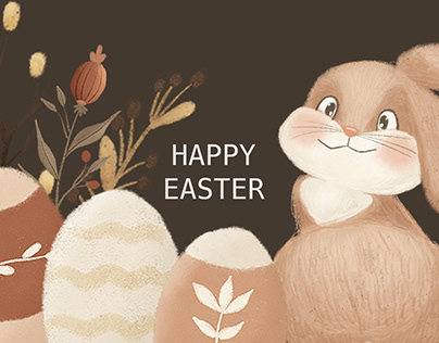 Cute Children Easter Illustration Set