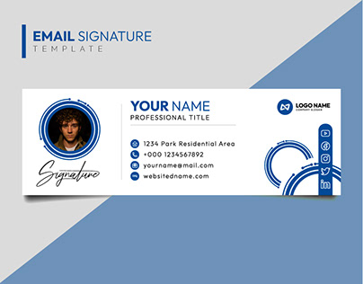 Email signature template design Premium Vector
