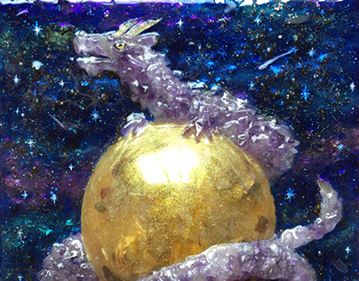 Meteorite art “Purple dragon”