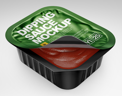 Premium PSD  Dipping sauce containers mockup