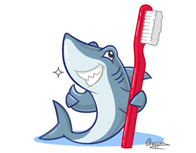 Shark mascot for toothpaste