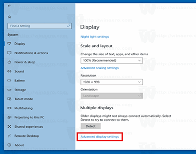 How to Set up Advanced Display Settings on Windows 10?
