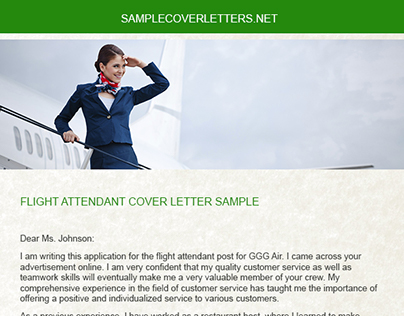 Flight Attendant Cover Letter Sample