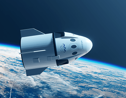 SpaceX Crew Dragon Capsule in Earth Orbit
