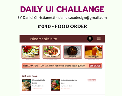 DAILY UI - 040 - FOOD ORDER