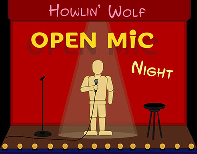 Poster Design for Howlin’ Wolf Comedy Club