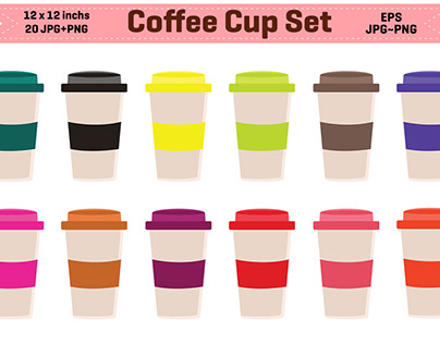 Coffee Cup Set Clipart