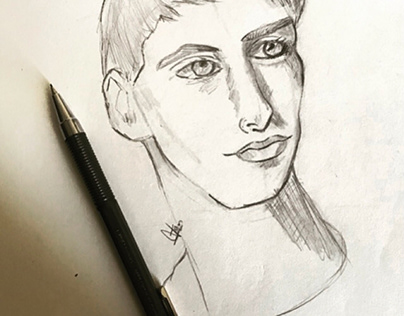 Face, angles , graphite , shading , rough