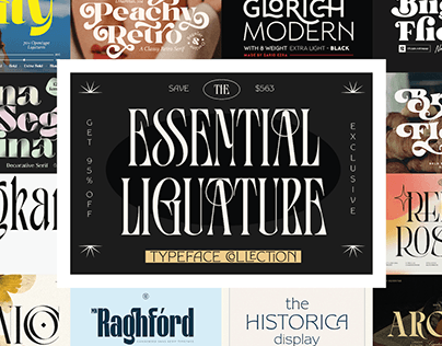 Project thumbnail - The Essential Ligature Typeface Collection