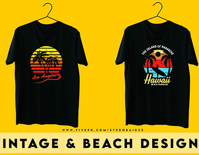 Vintage and Beach Designs for merch by amazon.
