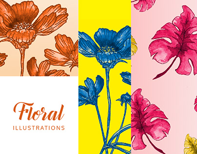Hand painted floral illustrations