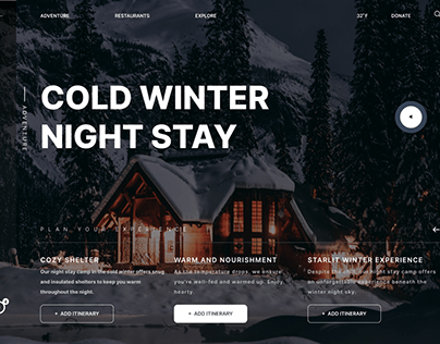 Cold Winter Night Stay hero page section