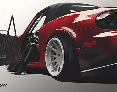Photoshop Mazda Miata (mx5) Drawing