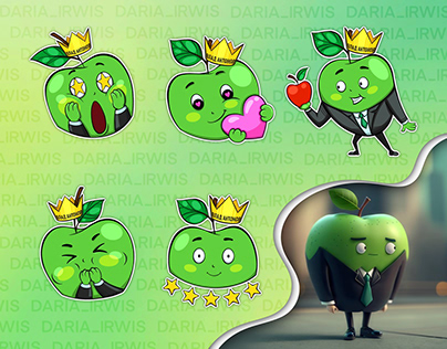 Green apple Telegram stickers