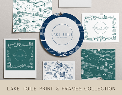 Lake Toile Print Set