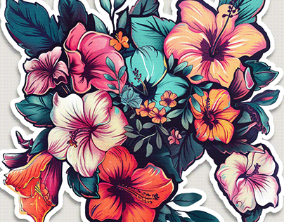 Floral Sticker Created With AI