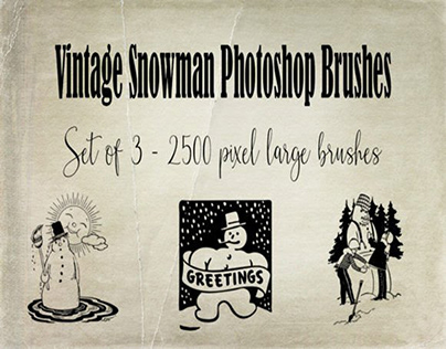 Vintage Snowman Photoshop Brushes
