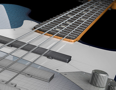 Bass Guitar (modelled and rendered)