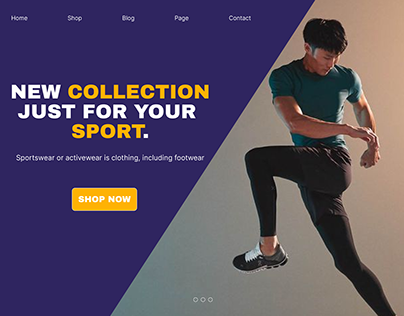 Prompt: Landing Page for sportswear