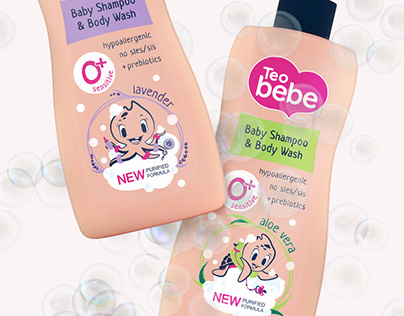 Packages design for specialized baby cosmetics.