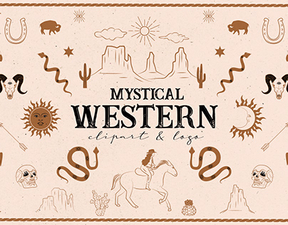 Mystical Western Clipart & Logo