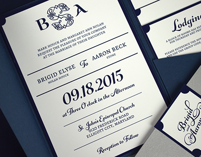Brigid & Aaron's Wedding Invitation & Save the Date