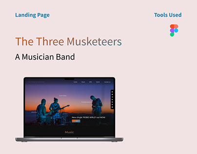 The Three Musketeers: A musician band landing page