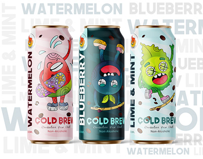Cold Brew doodle label design