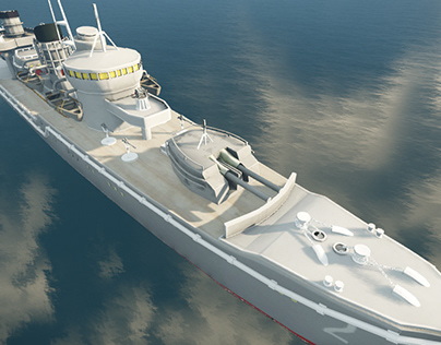 Samidare, Shiratsuyu-class Destroyer 3D Visualization