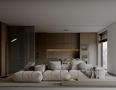 Interior design of the house in minimal style