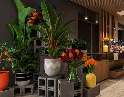 Interior design a flower shop by Planar design