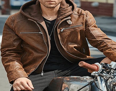 Suede Classy Hooded Leather Jacket