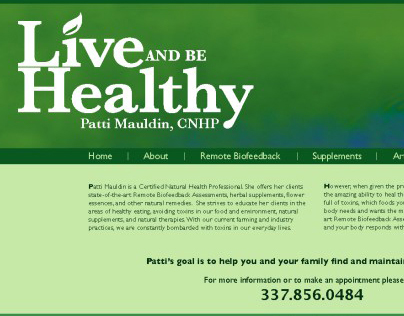 Live and Be Healthy Website Design