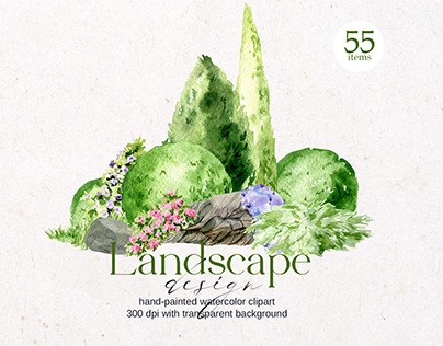 Project thumbnail - Watercolor Landscape design clipart