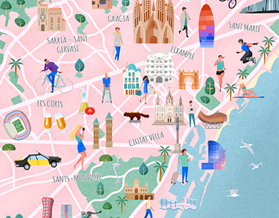Mapa Ilustrado de Barcelona