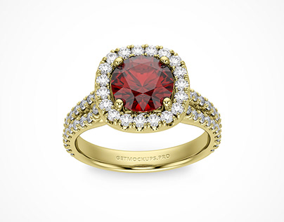Free Embossed Logo Jewelry Diamond Ring Mockup