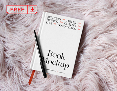 Free Book with Pen Mockup