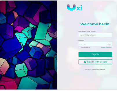Log in Form for Uxi (program for creating interfaces)