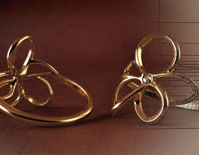 Designer ring made of gold.