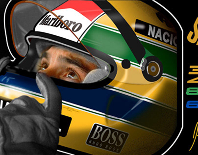 Ilustración Casco Ayrton Senna