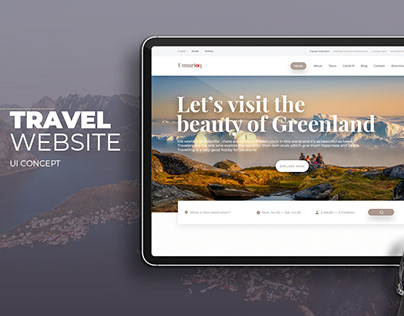 Travel website UI