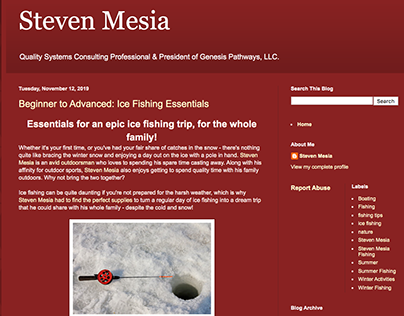 Steven Mesia Ice Fishing Blog