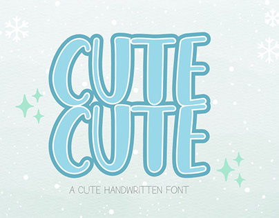 Cute Cute : A Cute Handwritten Font