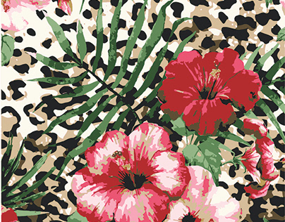 Hibiscus + Leopard Print