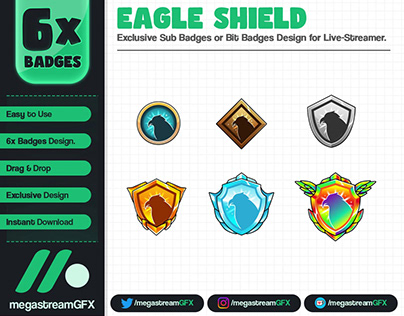 Eagle Shield Sub Badges or Bit Badges