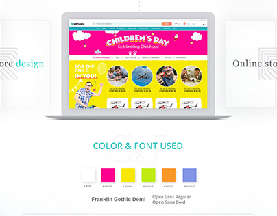 Kids Store | Wireframe | UI Visual Design