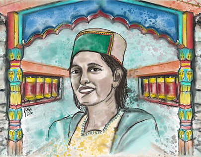 Portrait of a Kinnauri lady from Himachal