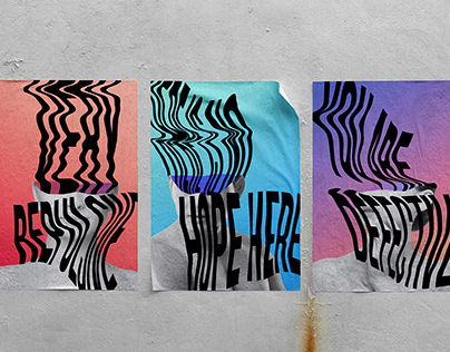 Distorted Thoughts: typographic posters