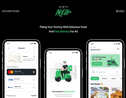 FRESH - Food Delivery App Projects | UX Case Study