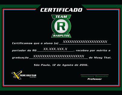 Certificado - Team Rasputin